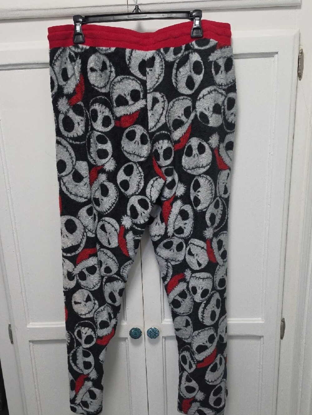 Tim Burton Nightmare Before Christmas Red & Black Skull-Print Pajama Pants - Picture 3 of 3
